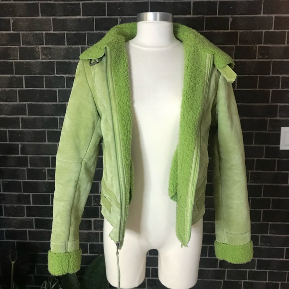 WILSONS LEATHER LIME GREEN LEATHER JACKET - Picture 4 of 16